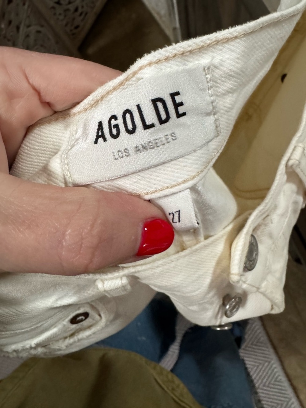 Agolde Off White Riley Distressed Cropped Jeans - Picture 5 of 11